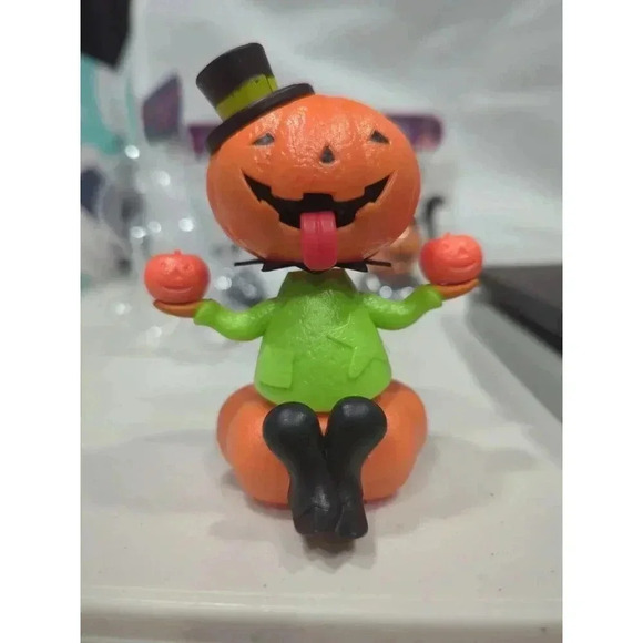 Lot of 3 Solar Powered Dancing Bobble Head Hallowee Pumpkin Cat Skeleton‎ Heads - Picture 4 of 13